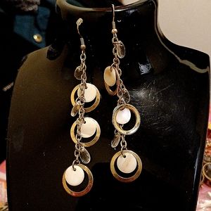 Round Gold-toned Dangle Earrings